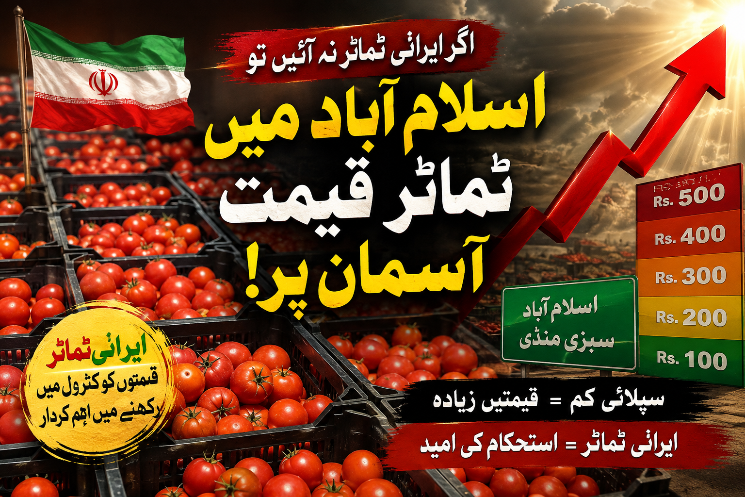 ایران سے 500 ٹن ٹماٹر اسلام آباد سبزی منڈی پہنچ گئے، قیمتوں کو کنٹرول کرنے میں اہم کردار